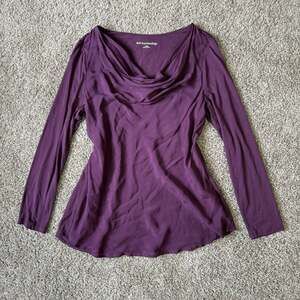 Soft Surroundings Silk Blend Top Cowl neck Purple Lagenlook Luxury Large